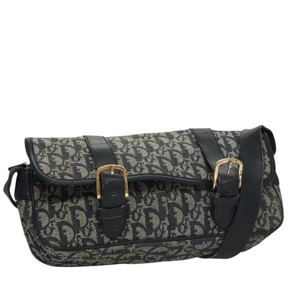 DIOR Trotter Canvas Shoulder Bag Navy - Picture 1 of 16